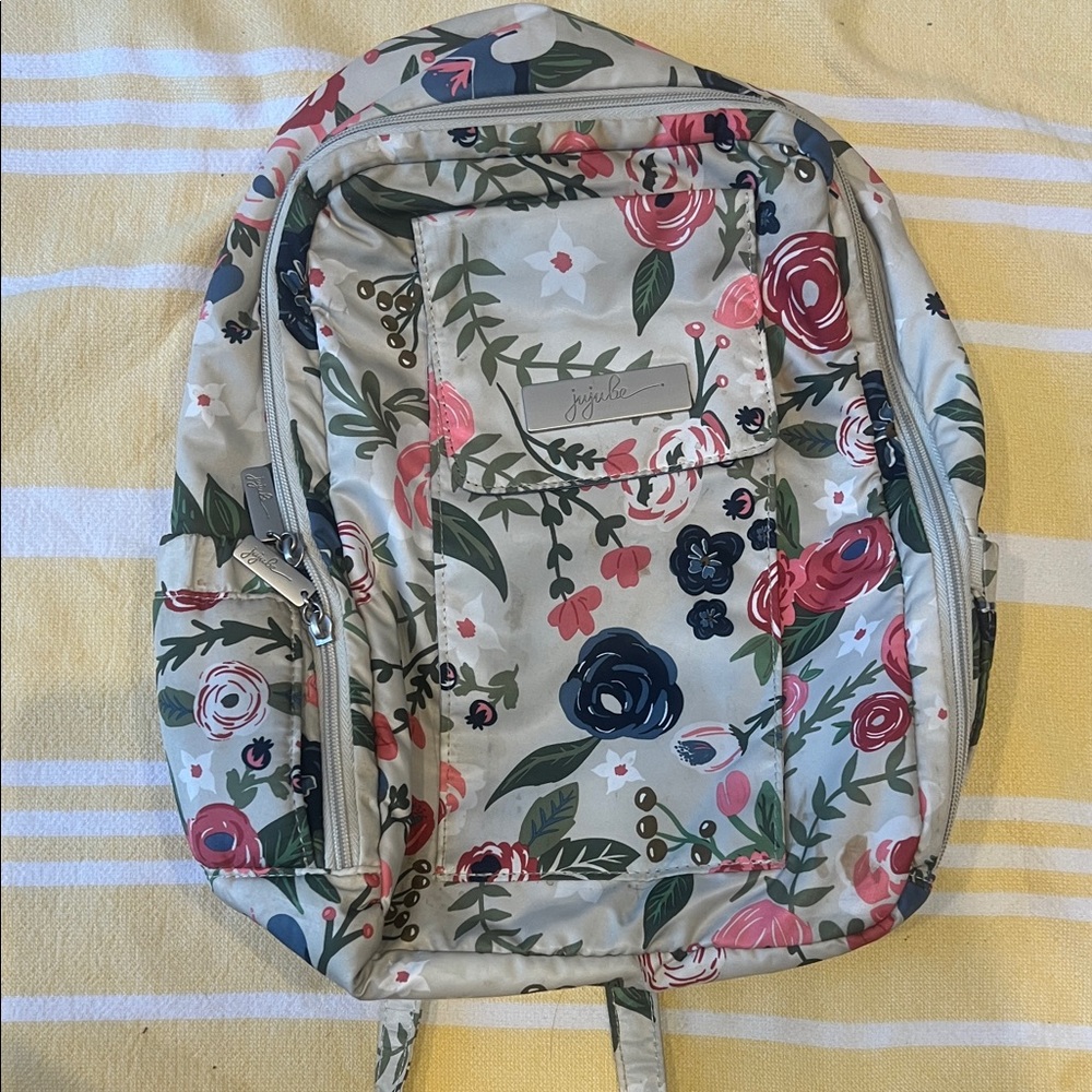 Ju-Ju-Be Floral Backpack with Pink and Green Accents